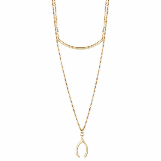 One Wish Wishbone Layer Necklace