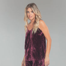 Load image into Gallery viewer, Crushed Velvet Cami Tank w/ Adjustable Straps
