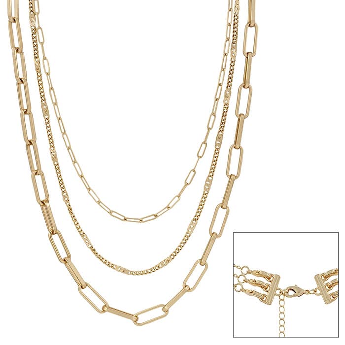 Matte Gold Three Layered 16