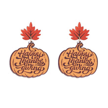 Load image into Gallery viewer, Autumn Leaf Thanksgiving Wooded Earrings
