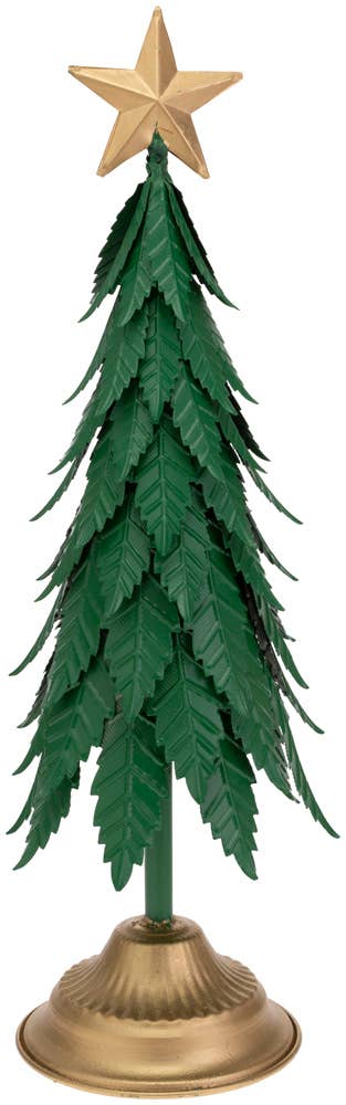 Medium Green Metal Tree w/ Texture Branches Christmas