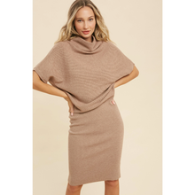 Load image into Gallery viewer, Slouch Neck Cozy Mid Sweater Dress
