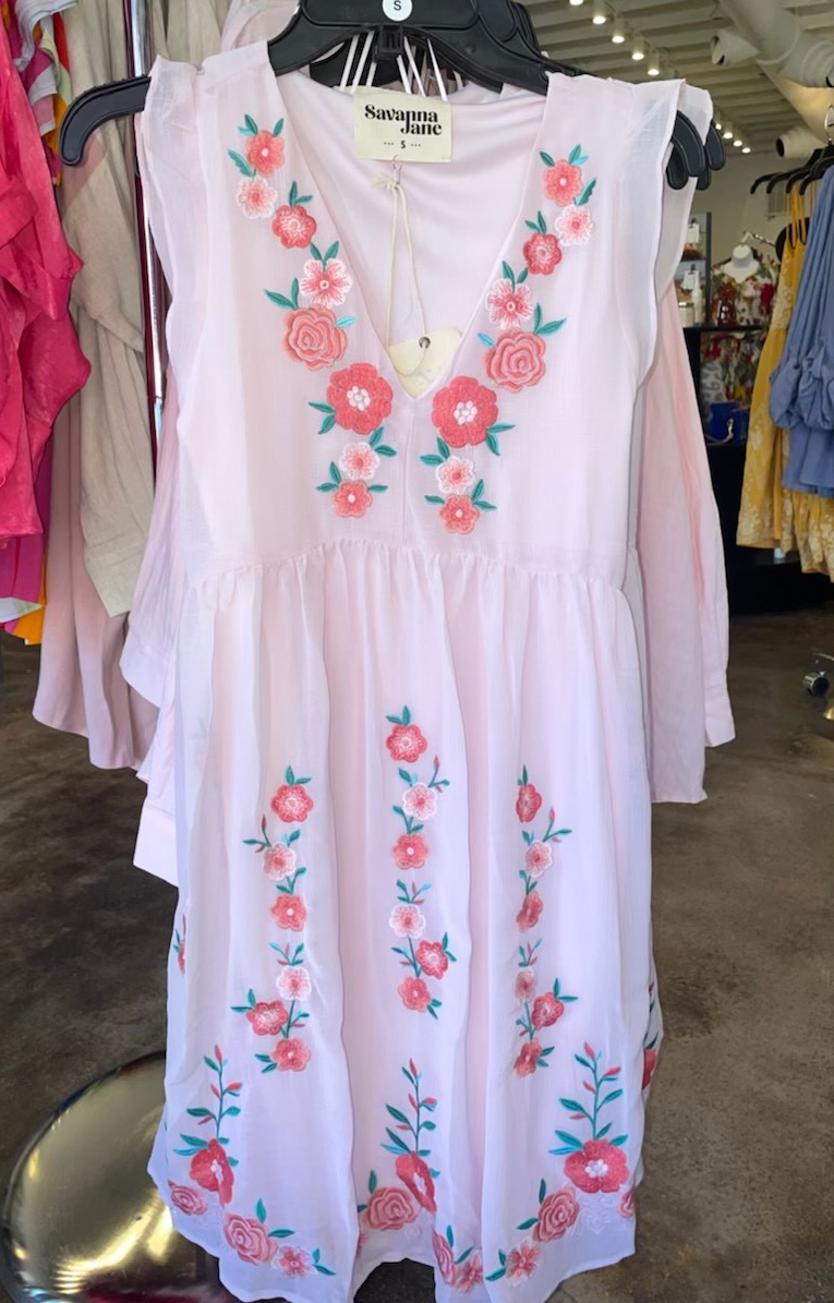 Blush Embroidered Sleeveless Dress