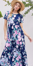 Load image into Gallery viewer, Floral Print Short Sleeve Maxi Dress
