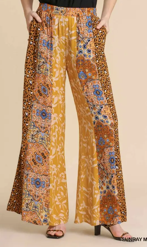 Sunray Print Flare Pants