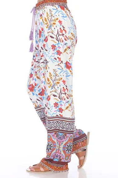 Border Print Pants